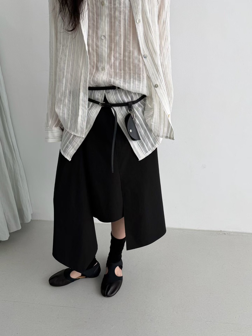 MINIMUZE韓國東大門代購女裝新款26春夏半身裙中短裙不對稱MINIMUZE半身裙/中短裙