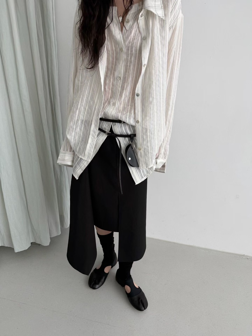 MINIMUZE韓國東大門代購女裝新款26春夏半身裙中短裙不對稱MINIMUZE半身裙/中短裙