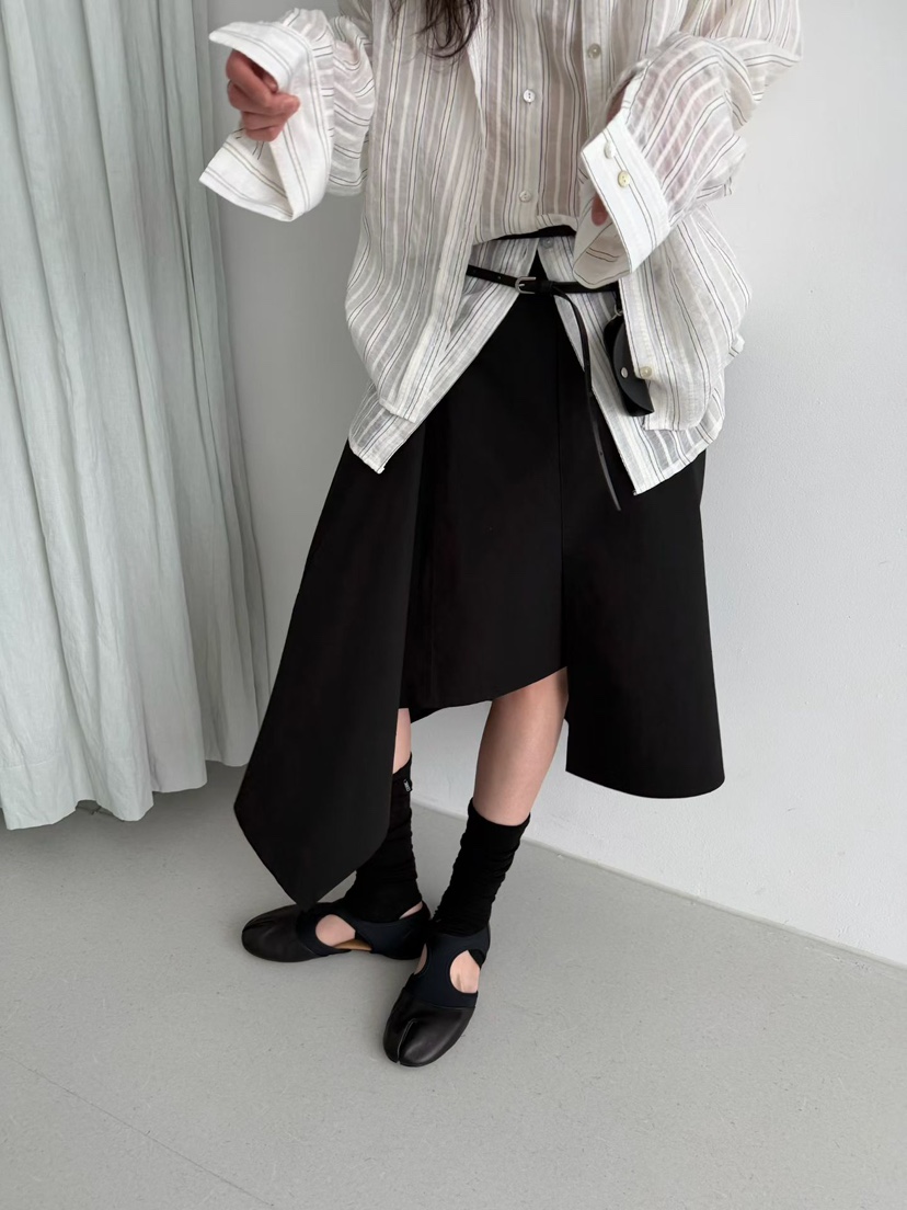 MINIMUZE韓國東大門代購女裝新款26春夏半身裙中短裙不對稱MINIMUZE半身裙/中短裙