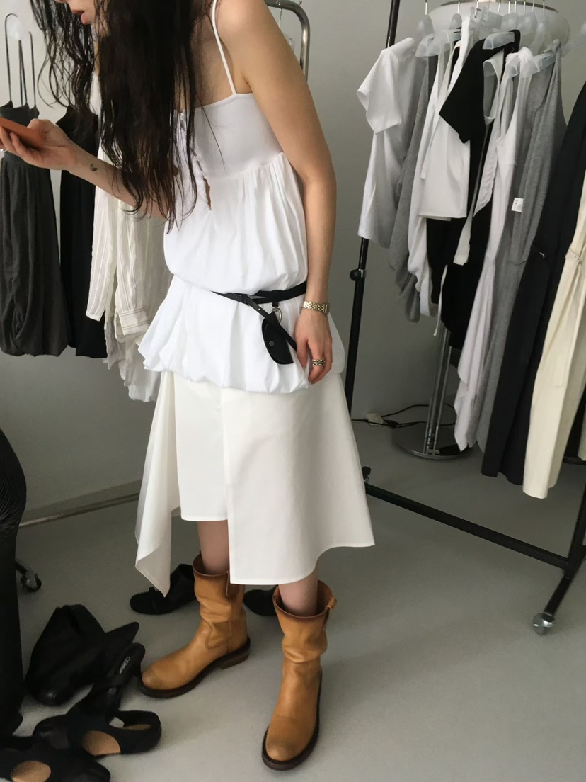 MINIMUZE韓國東大門代購女裝新款26春夏半身裙中短裙不對稱MINIMUZE半身裙/中短裙