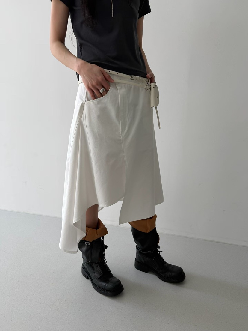 MINIMUZE韓國東大門代購女裝新款26春夏半身裙中短裙不對稱MINIMUZE半身裙/中短裙