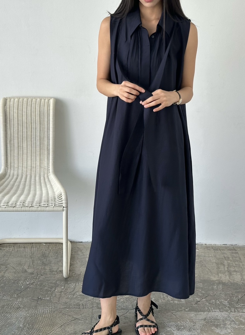 LE VASE韓國直郵實拍女士新款推薦人氣26春夏連衣裙含腰帶LE VASE連衣裙圖色1