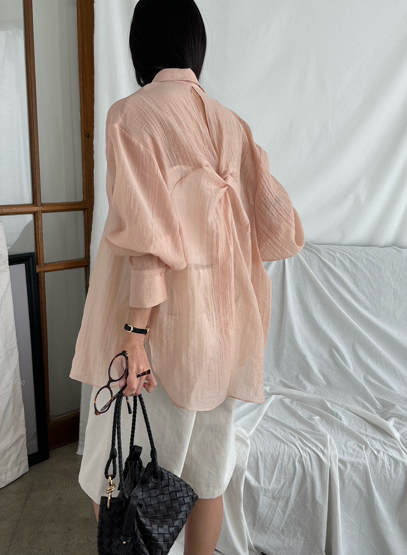 LE VASE韓國代購女裝新款熱賣休閑時尚26春夏襯衫蕾絲衫LE VASE襯衫/蕾絲衫