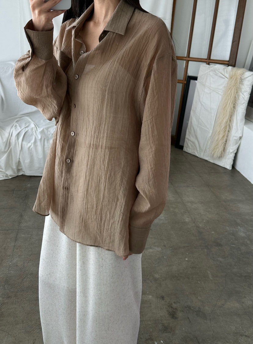 LE VASE韓國代購女裝新款熱賣休閑時尚26春夏襯衫蕾絲衫LE VASE襯衫/蕾絲衫