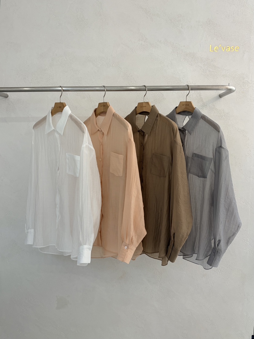 LE VASE韓國代購女裝新款熱賣休閑時尚26春夏襯衫蕾絲衫LE VASE襯衫/蕾絲衫