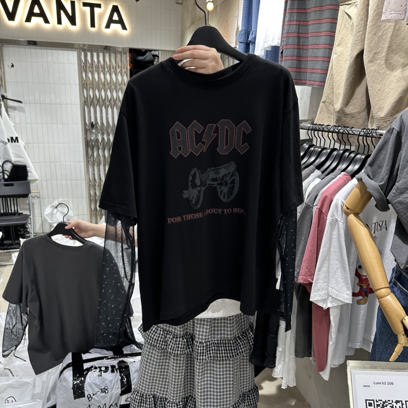 VANTA韓國東大門直郵女士新款26春夏熱賣休閑長袖T恤假兩件VANTA長袖T恤圖色3