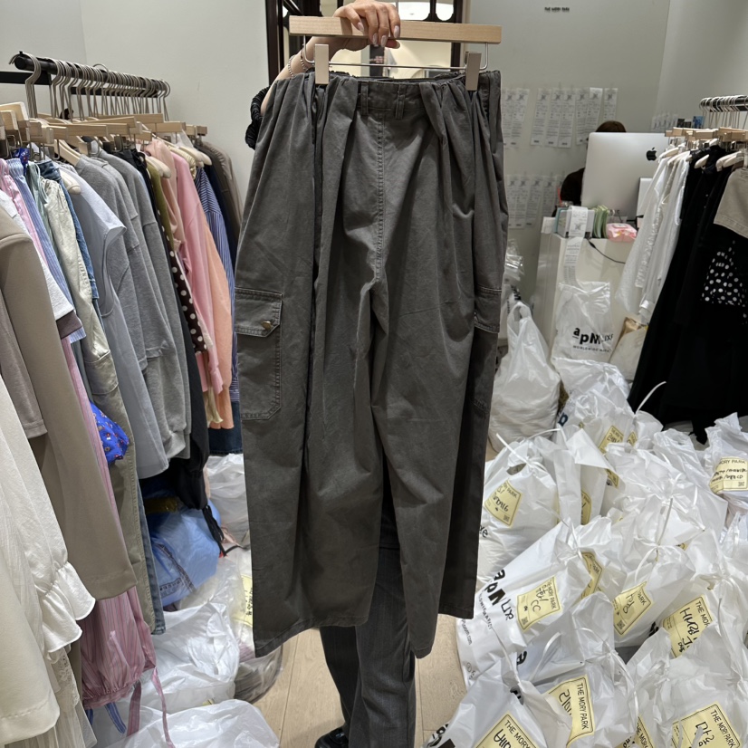 THEMORYPARK韓國直郵實拍女裝新品推薦時尚休閑休閑褲口袋棉THE MORY PARK休閑褲