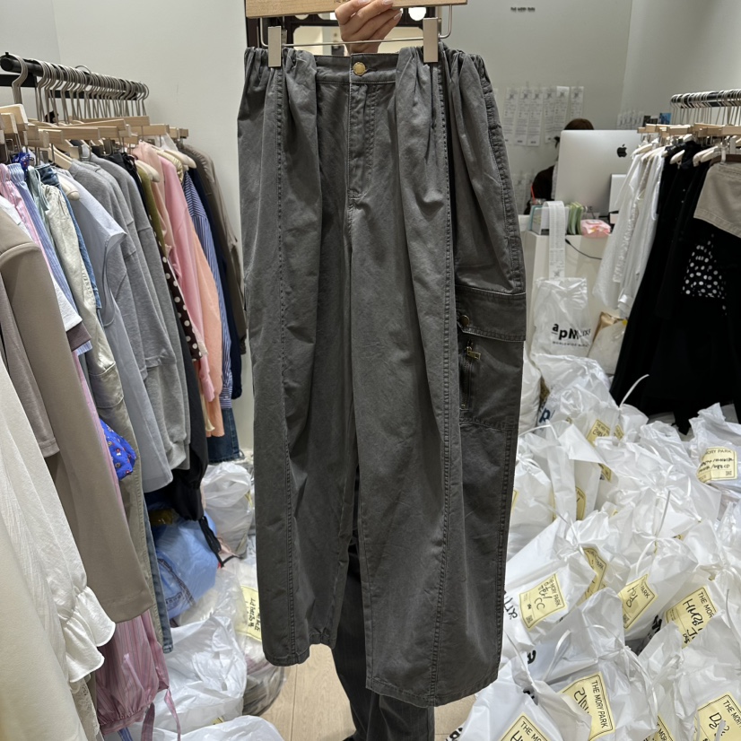 THEMORYPARK韓國直郵實拍女裝新品推薦時尚休閑休閑褲口袋棉THE MORY PARK休閑褲圖色2