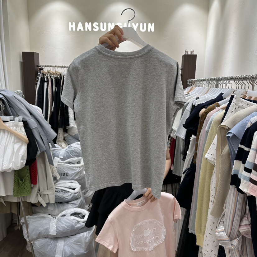 HANSUNGHYUN韓國直郵女裝新品人氣休閑時尚職業T恤蕾絲棉HANSUNGHYUNT恤