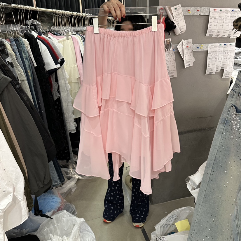 MOMAZU韓國東大門直郵女裝新品時尚熱賣26春夏長裙不對稱MOMAZU長裙