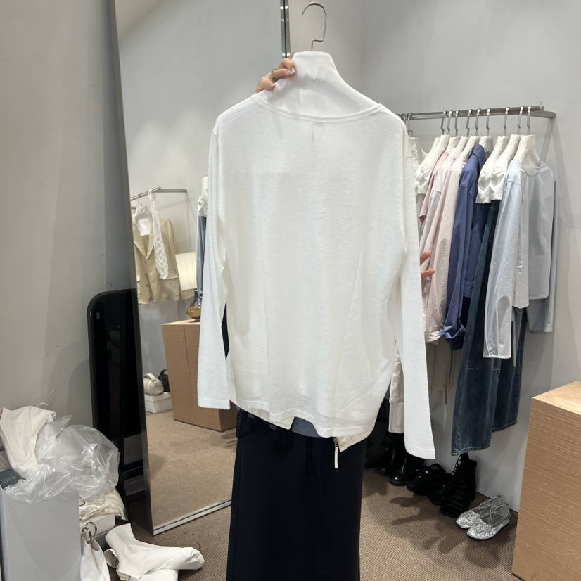 SIHO ARCHIVE韓國直郵實拍女士新品熱賣長袖T恤圓領紐扣SIHO ARCHIVE長袖T恤