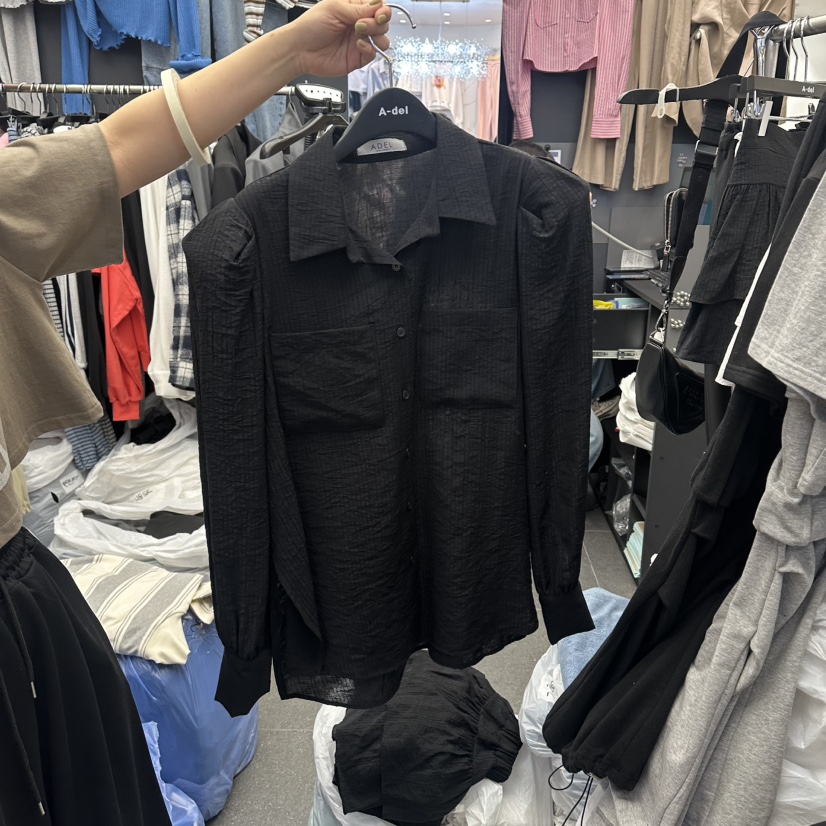 A-DEL韓國東大門直郵女裝新品休閑26春夏人氣襯衫蕾絲衫A-DEL襯衫/蕾絲衫圖色2