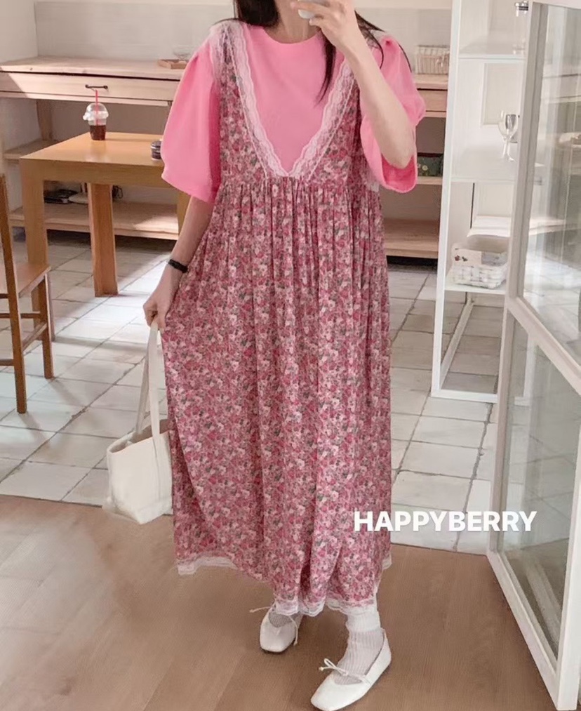 HAPPYBERRY韓國東大門代購女士新款熱賣時尚26春夏T恤不含裙HAPPYBERRYT恤圖色2