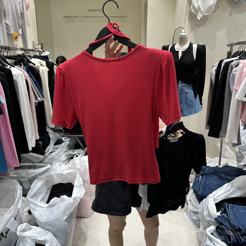 MONOPOLY韓國直郵女裝新品人氣職業熱賣推薦休閑T恤含脖帶MONO_POLYT恤