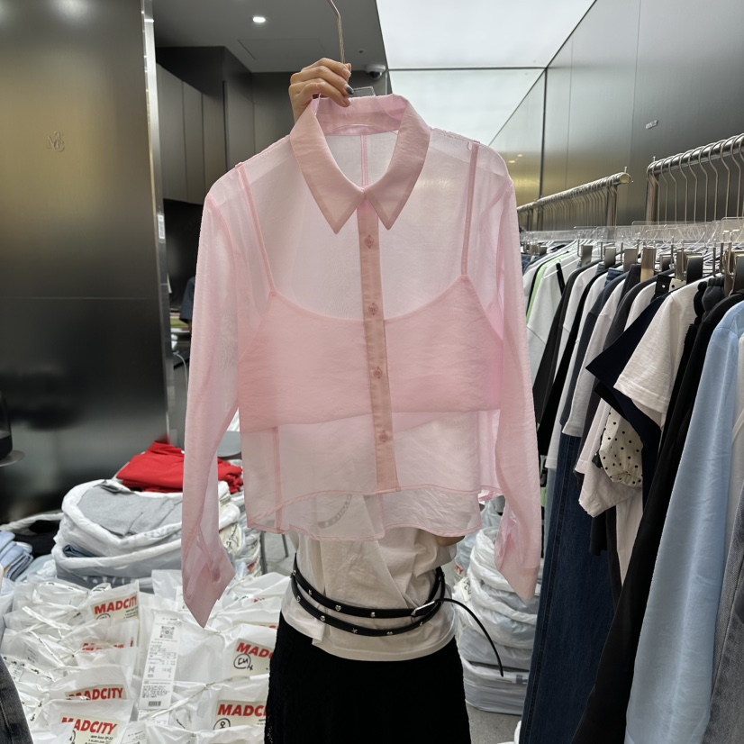 MADCITY/SAGAFURS韓國直郵實拍女裝新款職業襯衫蕾絲衫透明雙層MADCITY/SAGAFURS襯衫/蕾絲衫圖色2