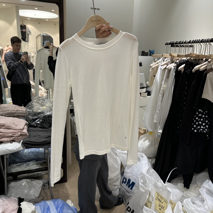 THEMORYPARK韓國東大門代購女士新款休閑26春夏人氣長袖T恤THE MORY PARK長袖T恤圖色1