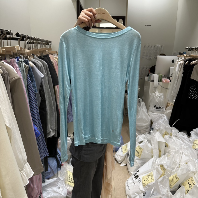 THEMORYPARK韓國東大門代購女士新款休閑26春夏人氣長袖T恤THE MORY PARK長袖T恤圖色2