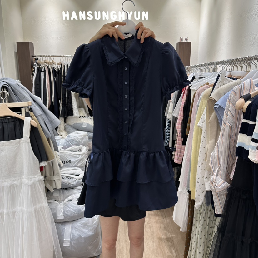 HANSUNGHYUN韓國直郵女士新品推薦26春夏時尚熱賣人氣連衣裙HANSUNGHYUN連衣裙圖色2深藍色