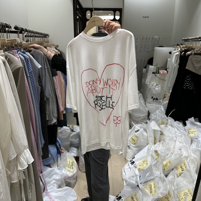 THEMORYPARK韓國直郵女裝新品26春夏休閑熱賣時尚推薦T恤THE MORY PARKT恤圖色1