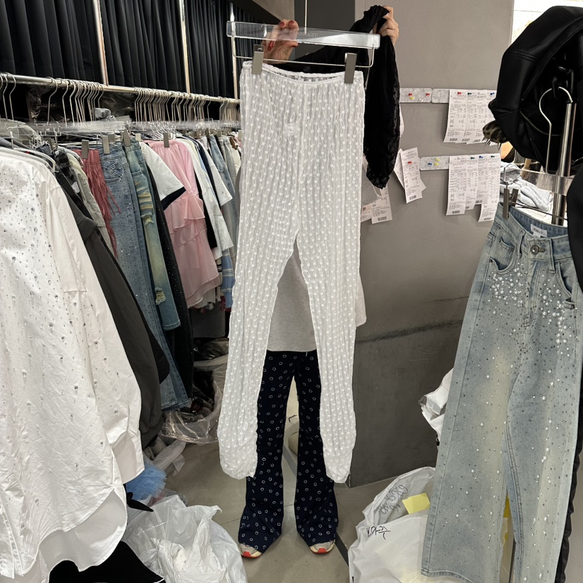 MOMAZU韓國直郵實拍女士新品職業26春夏打底褲鯊魚褲蕾絲褶皺MOMAZU打底褲/鯊魚褲圖色1