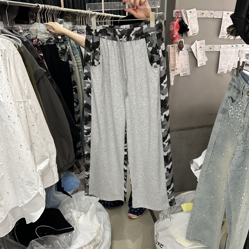 MOMAZU韓國直郵女士新款推薦時尚熱賣26春夏休閑褲迷彩條紋MOMAZU休閑褲圖色2