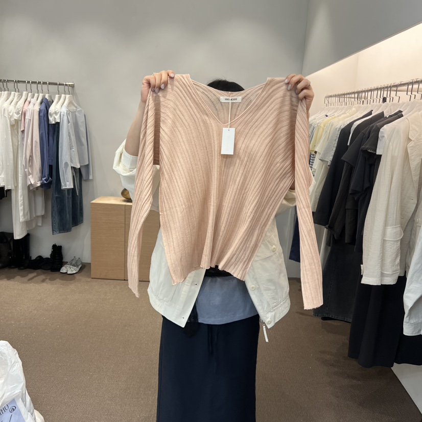 SIHO ARCHIVE韓國東大門代購女士新款時尚針織衫不含項鏈V領亞麻SIHO ARCHIVE針織衫圖色2