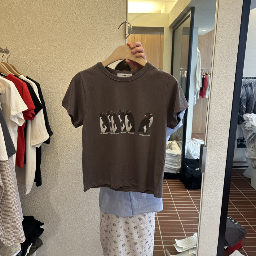 CHOI-L韓國代購女士新款熱賣26春夏推薦休閑人氣時尚T恤鵝CHOIT恤圖色2