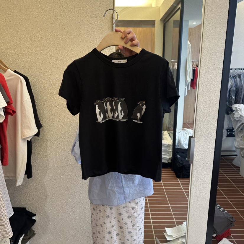 CHOI-L韓國代購女士新款熱賣26春夏推薦休閑人氣時尚T恤鵝CHOIT恤圖色4