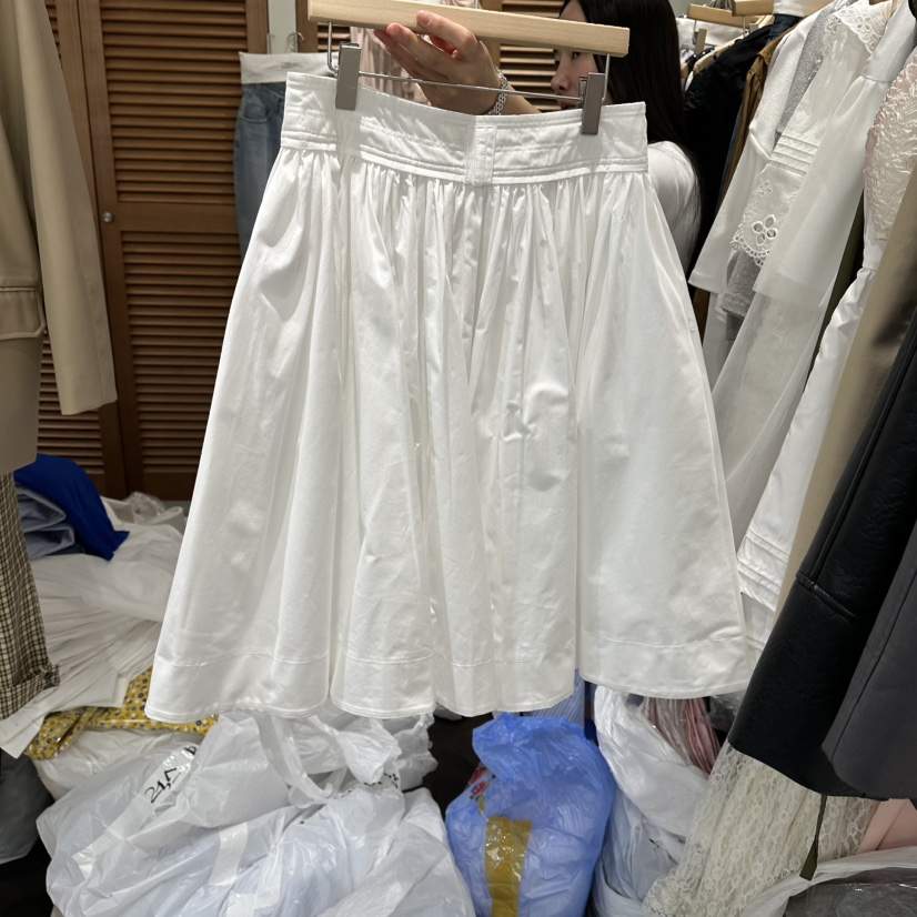 TRES BIEN韓國東大門直郵女士新款26春夏半身裙中短裙不含腰帶棉質TRES BIEN半身裙/中短裙