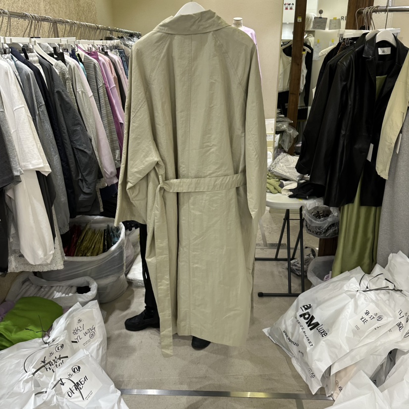 REFLAT韓國東大門直郵女裝新品休閑熱賣推薦長款風衣含腰帶REFLAT長款風衣