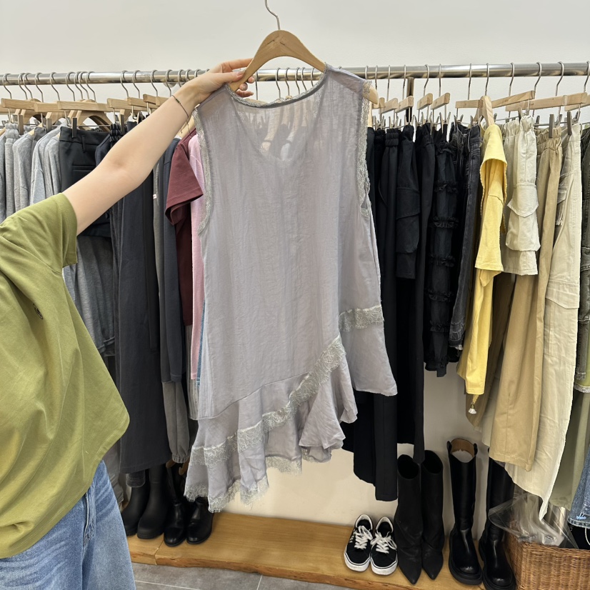 DELIGHT-L韓國代購女士新品休閑推薦熱賣吊帶背心不對稱DELIGHT-L吊帶/背心