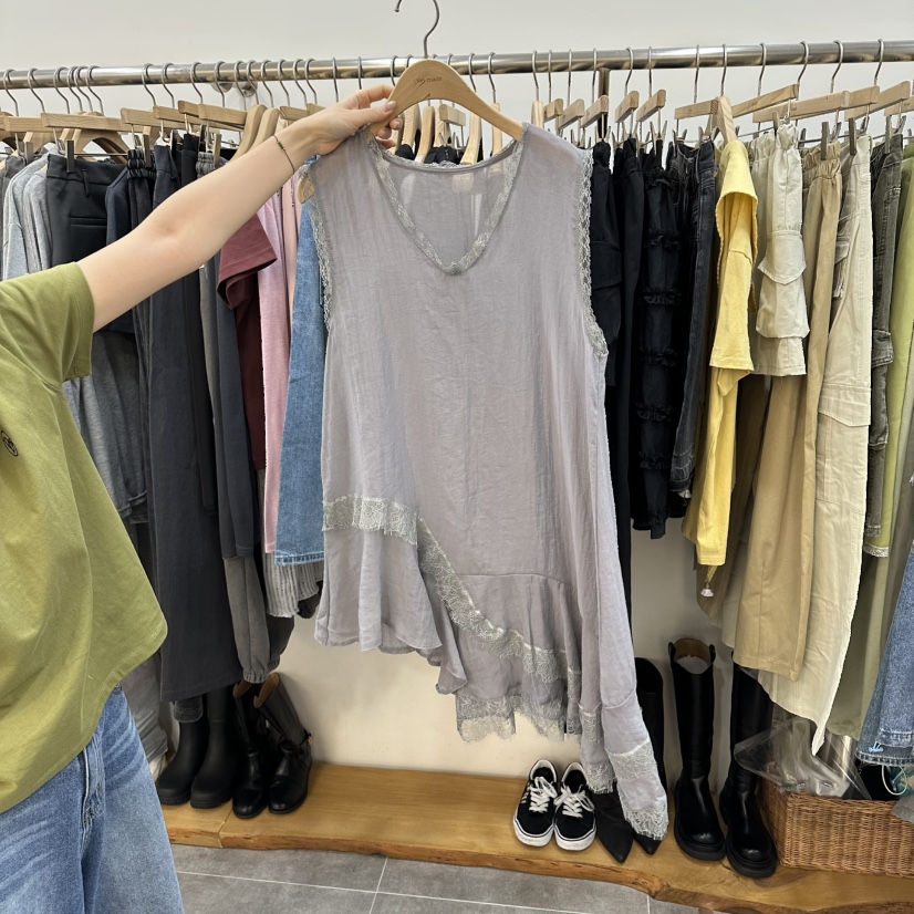 DELIGHT-L韓國代購女士新品休閑推薦熱賣吊帶背心不對稱DELIGHT-L吊帶/背心圖色1