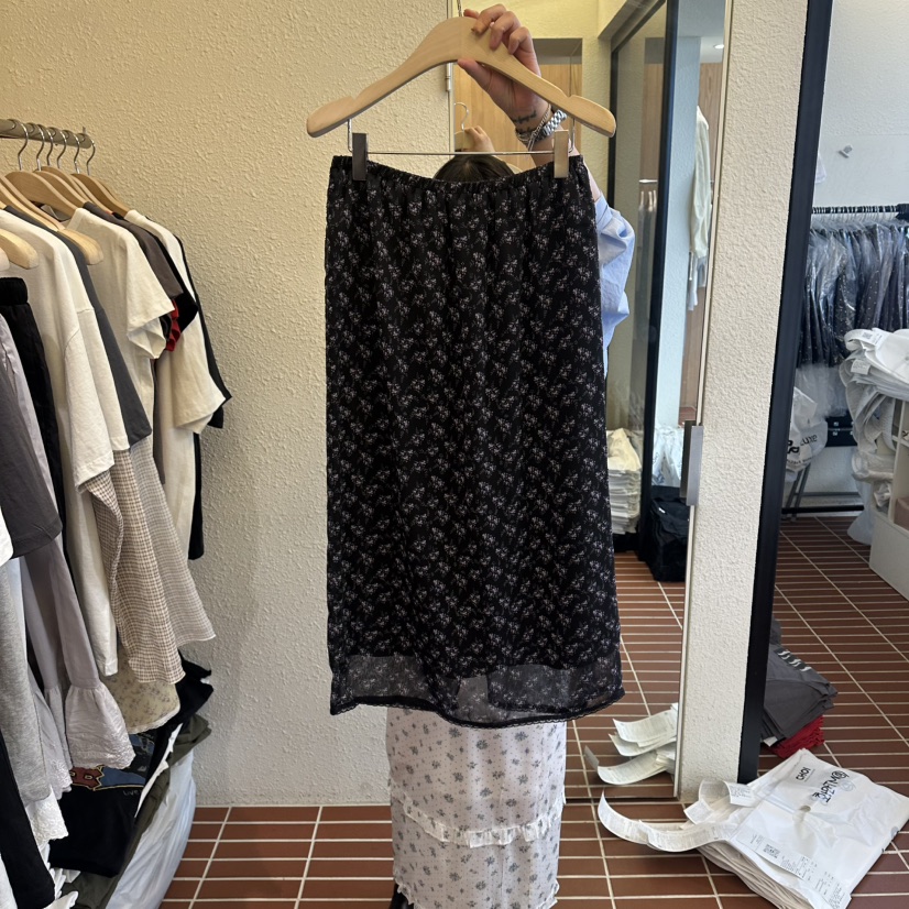 CHOI-L韓國直郵女士新品熱賣職業休閑推薦人氣長裙格子蕾絲CHOI長裙圖色3