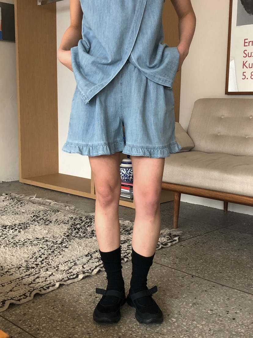 ONDO-P韓國代購女士新品熱賣推薦休閑時尚人氣短褲荷葉邊ONDO-P短褲圖色1