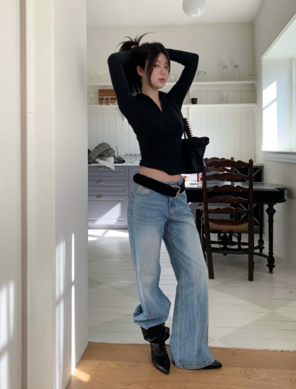 JJIM韓國代購女裝新款時尚推薦真品休閑26春夏熱賣牛仔褲JJIM牛仔褲