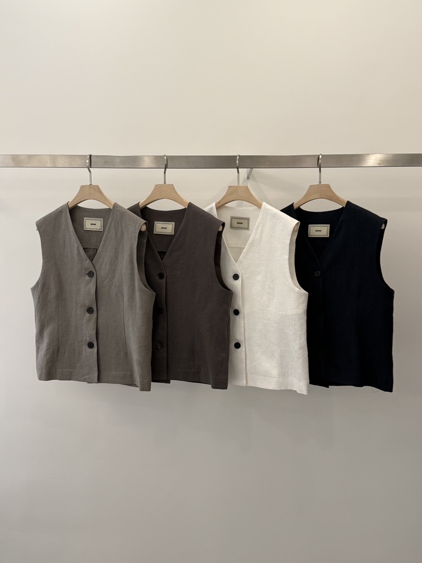 MONE-A東大門代購女裝新款真品休閑26春夏熱賣時尚馬甲亞麻MONE-A馬甲