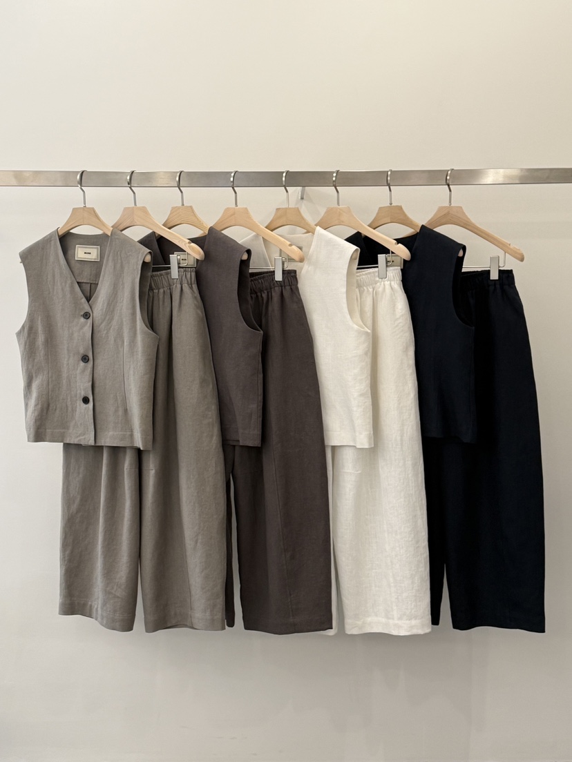 MONE-A東大門代購女裝新款真品休閑26春夏熱賣時尚馬甲亞麻MONE-A馬甲