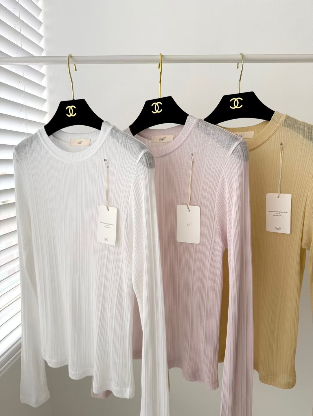 HALFF東大門直郵女士新品職業推薦真品熱賣長袖T恤不含配飾HALFF-2件起長袖T恤圖色2左二色