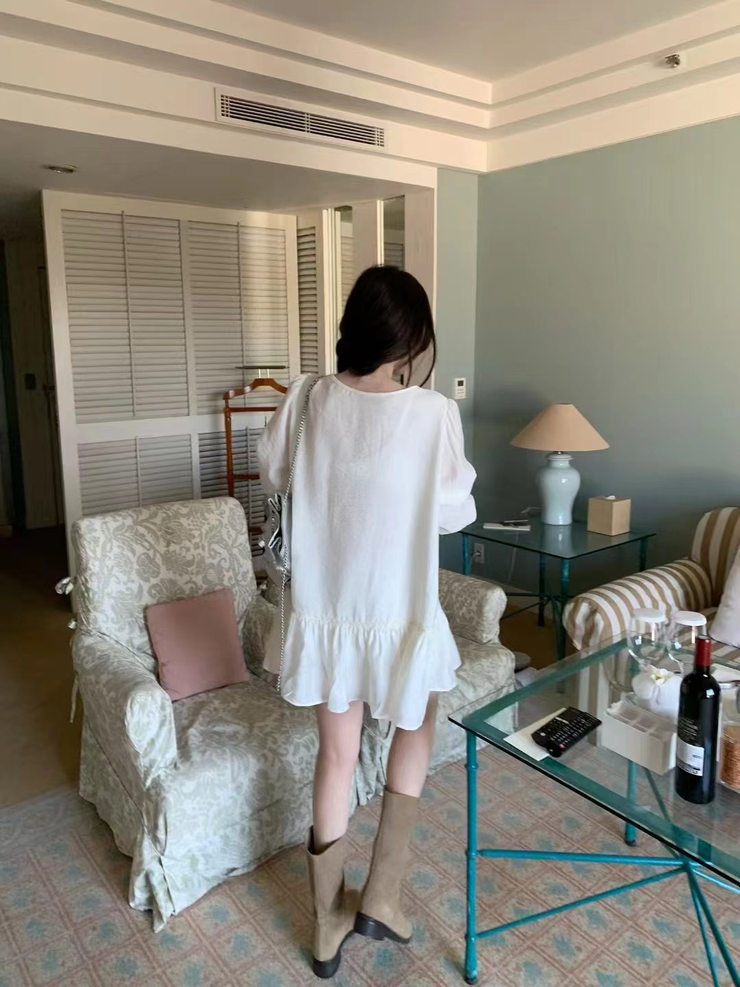 MELLOUNGE-멜라운지-T韓國代購女裝新品真品連衣裙褶皺MELLOUNGE-2件起連衣裙