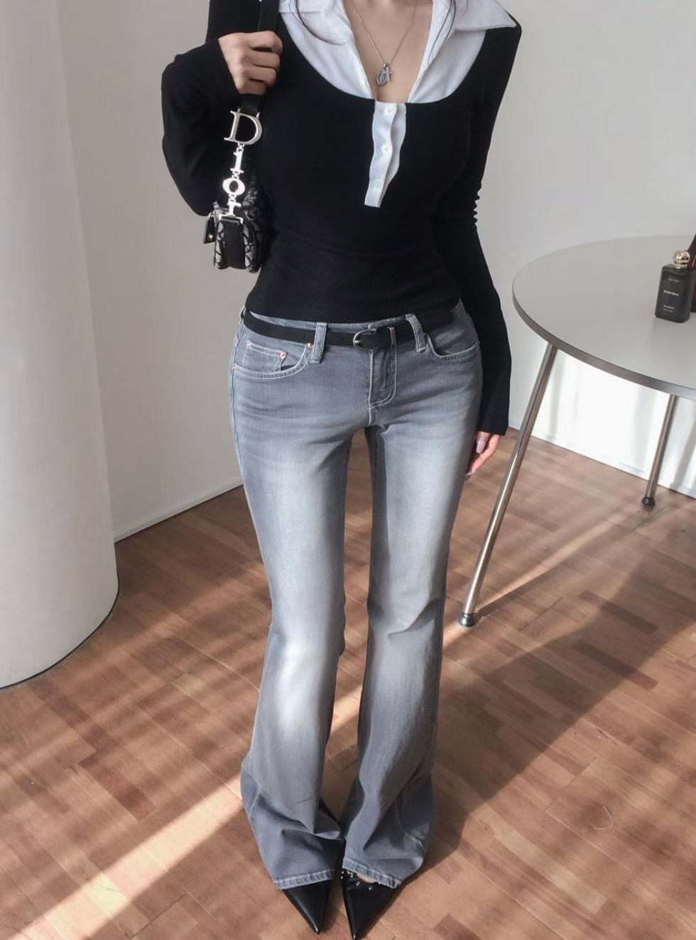 JJIM東大門實拍女士新品真品推薦人氣熱賣職業時尚牛仔褲JJIM牛仔褲