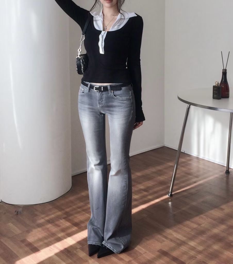 JJIM東大門實拍女士新品真品推薦人氣熱賣職業時尚牛仔褲JJIM牛仔褲