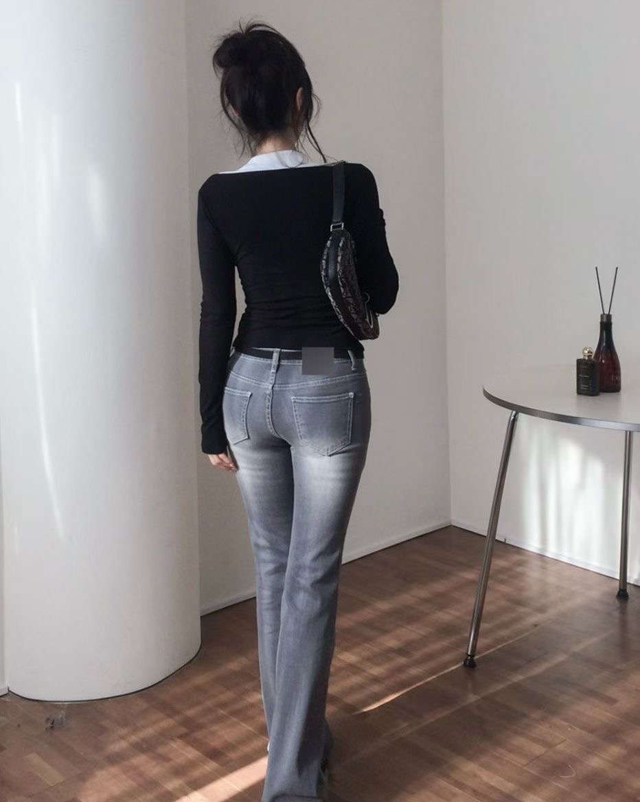 JJIM東大門實拍女士新品真品推薦人氣熱賣職業時尚牛仔褲JJIM牛仔褲