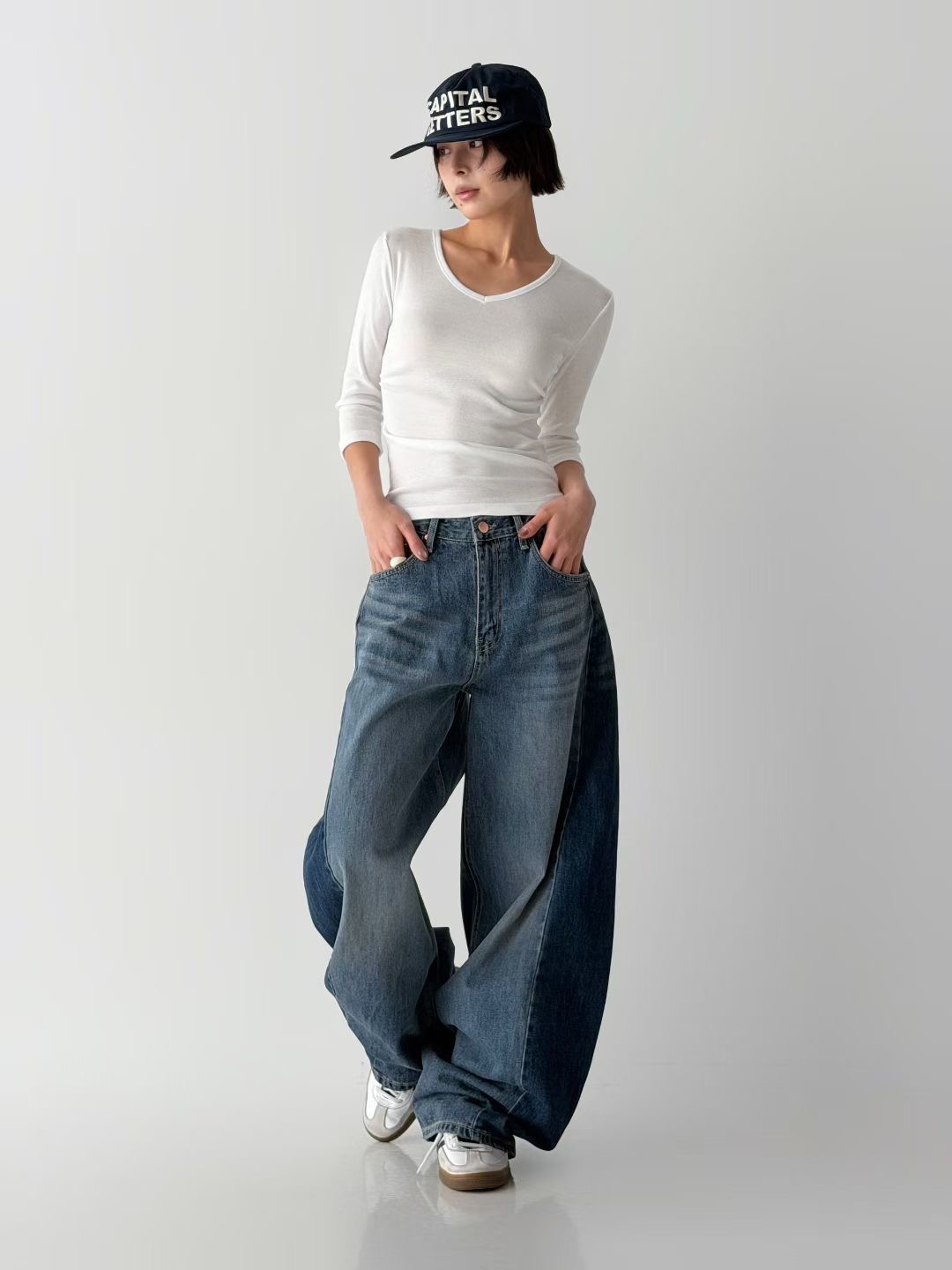 JJIM韓國直郵女裝新品熱賣職業休閑人氣26春夏推薦牛仔褲JJIM牛仔褲