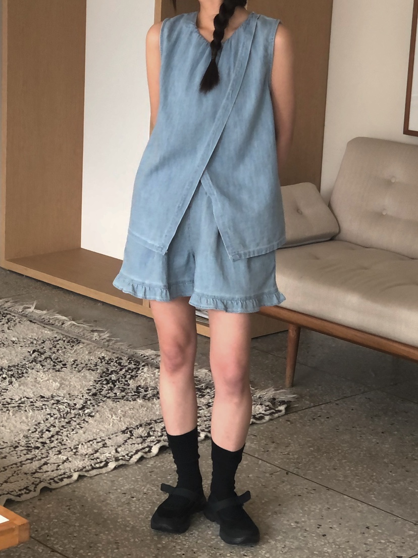 ONDO-P東大門實拍女裝新品26春夏時尚職業吊帶背心褶皺雙面ONDO-P吊帶/背心