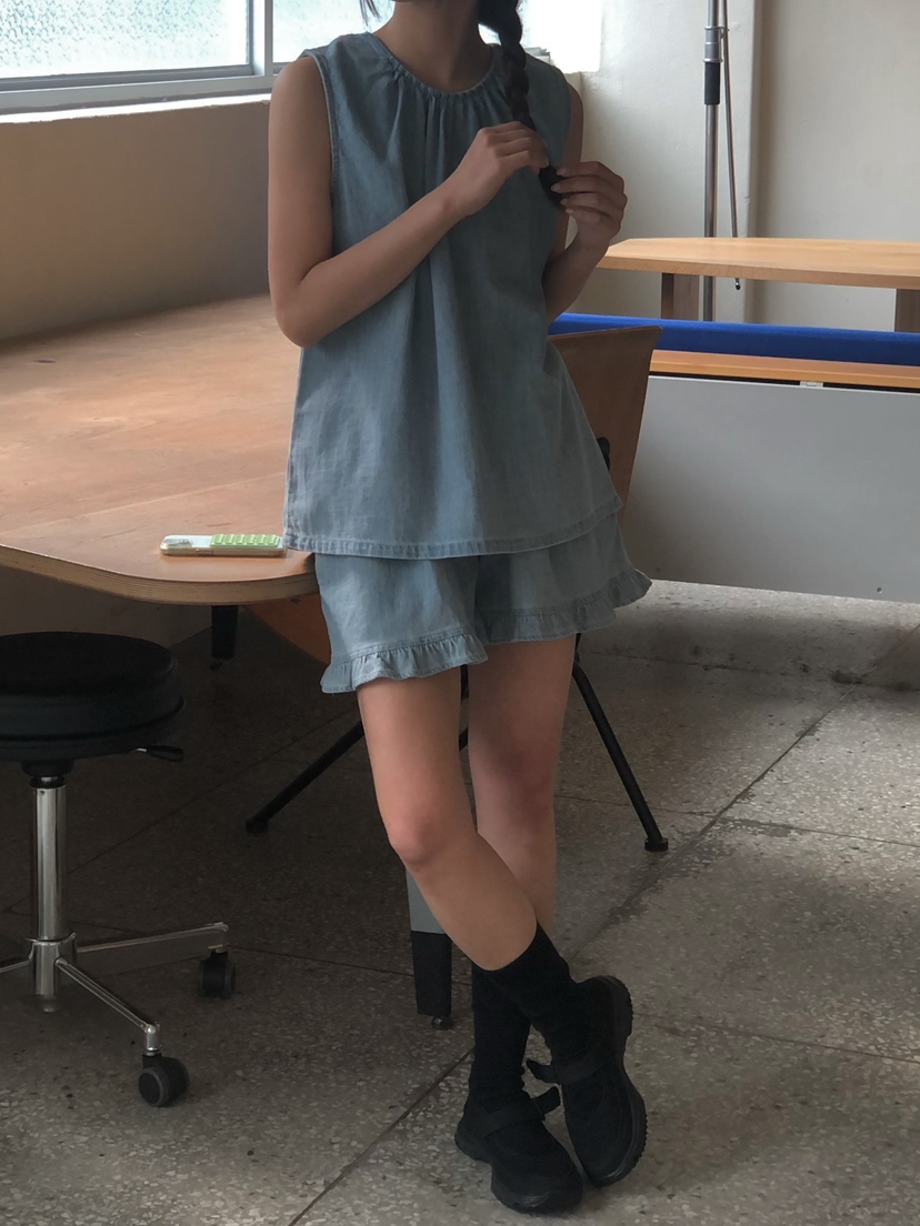 ONDO-P東大門實拍女裝新品26春夏時尚職業吊帶背心褶皺雙面ONDO-P吊帶/背心