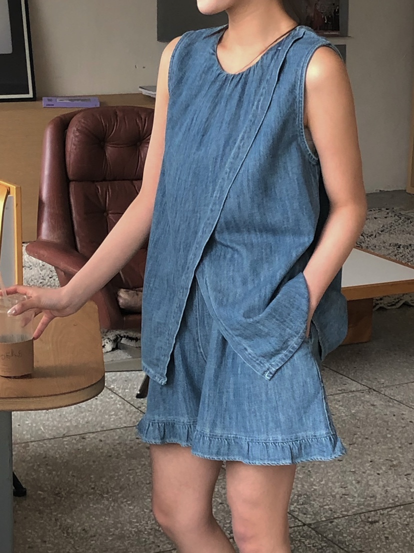 ONDO-P東大門實拍女裝新品26春夏時尚職業吊帶背心褶皺雙面ONDO-P吊帶/背心