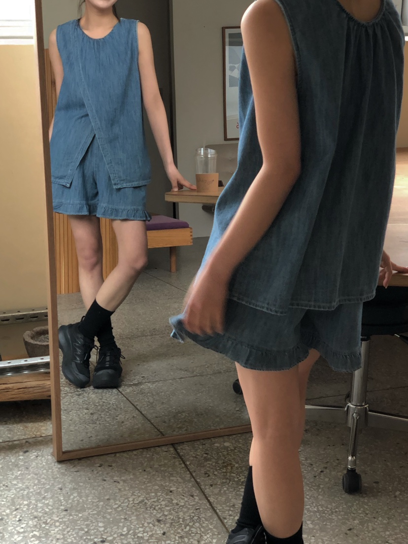 ONDO-P東大門實拍女裝新品26春夏時尚職業吊帶背心褶皺雙面ONDO-P吊帶/背心