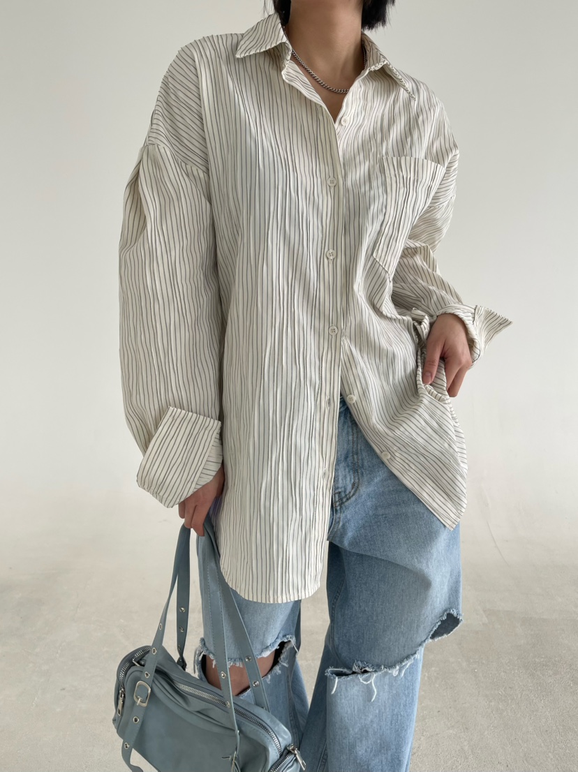 REIZ東大門直郵女裝新品真品人氣休閑熱賣襯衫蕾絲衫含腰繩REIZ襯衫/蕾絲衫圖色1