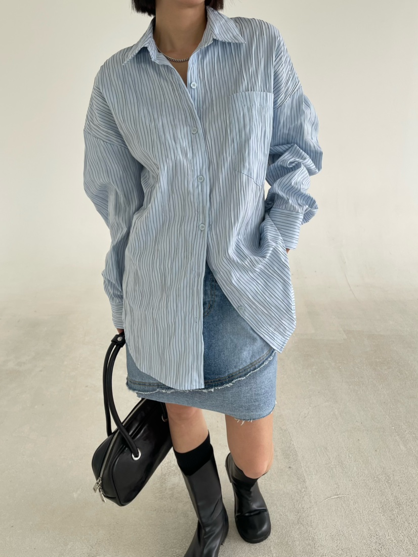 REIZ東大門直郵女裝新品真品人氣休閑熱賣襯衫蕾絲衫含腰繩REIZ襯衫/蕾絲衫圖色2