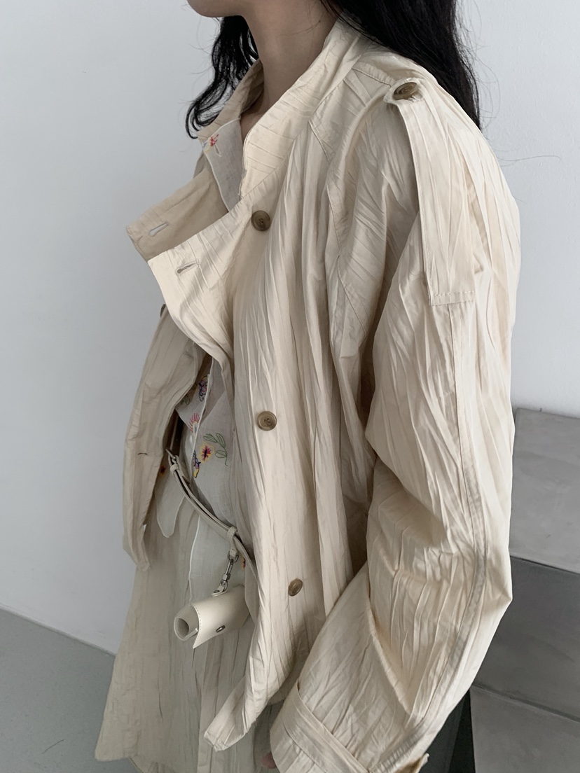 MURMUR韓國代購女士新品熱賣推薦26春夏夾克含腰帶金屬絲MURMUR夾克